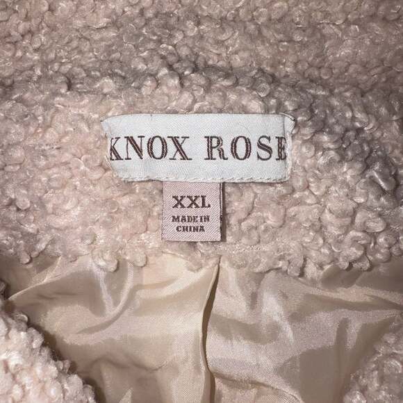 Knox Rose Women's XXL Teddy Sherpa Boucle Trucker Jacket Oatmeal - Picture 11 of 16